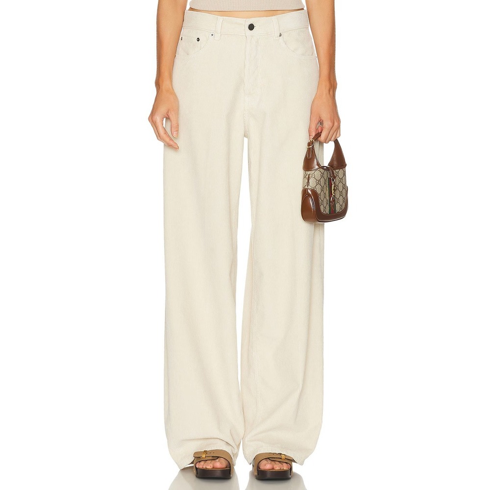 Haikure Bethany Wide Leg Corduroy Pants Beige Cotton Made in Italy NWT